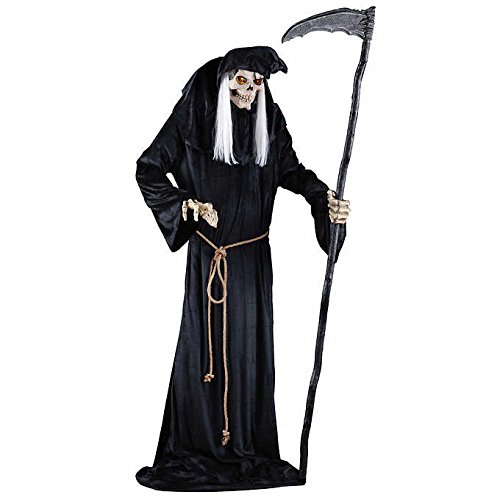 Grim Reaper Decoration
 Frightening Animated Lunging Grim Reaper Prop LED Halloween Decoration